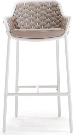 LLR Collection Outdoor Design Barstuhl Panama - Weiss/Beige