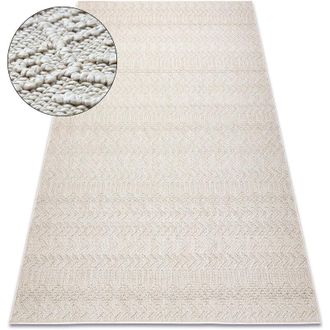 RugsX Alfombra Jersey 19243 Crema - Espina De Pescado, Estructural, Lazo Boho Beige 160x220 Cm