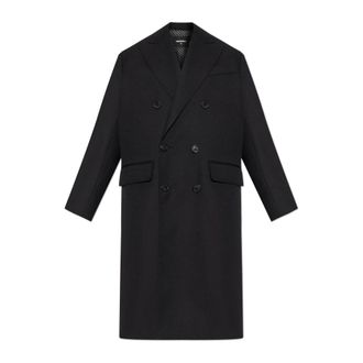 Dsquared2 Double-Breasted Coats, male, Black, Size: 2XL Wool coat