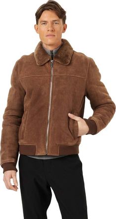 Gorski Merino Shearling Lamb Bomber Jacket in Camel Pattern at Nordstrom, Size Medium