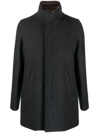 Herno single-breasted wool coat - men - Wool/Polyamide/Polyester/Polyamide/Polyester - 56 - Grey