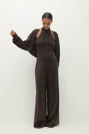 Naked Cashmere Antoinette Ribbed Cashmere Shrug in Cocoa at Nordstrom, Size X-Small