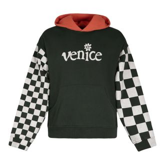 ERL Hoodies, male, Multicolor, Size: XL Venice Checker Sleeve Hoodie