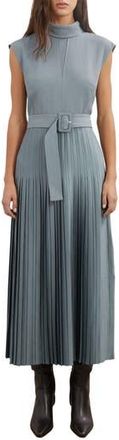Reiss Ania Belted Pleated Maxi Dress in Blue at Nordstrom Rack, Size 10