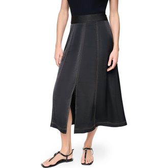 DKNY Satin Midi Skirt in Black at Nordstrom Rack, Size 10