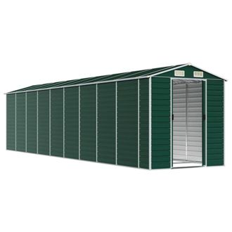Berkfield Home Garden Shed Green 191x810x198 cm Galvanised Steel | Size: 191 x 810 x 198 cm