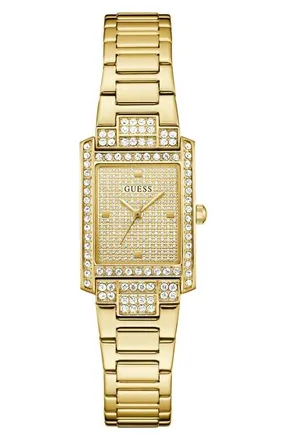 Guess Bonnet Tank Bracelet Watch, 23mm in Champagne at Nordstrom