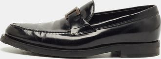 Tod's Tods Black Leather T Timeless Penny Loafers