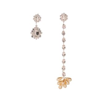 Magda Butrym Earrings, female, Gray, Size: ONE SIZE Crystal Mismatched Earrings