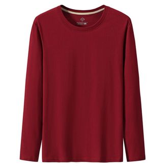 Generic Men T-Shirt Casual Round Neck Men Solid Color Longsleeve Tops Daily Wear and Tear Comfortable Men Long Sleeve Shirts Classic All-Match Men Basic Shirt