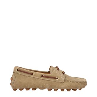 Tod's Tods Mujers Mocasines Gommino Ante Beige/Galleta