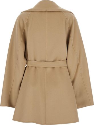 Sportmax Womens Coat, Beige Virgin Wool