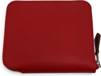 Herm&egrave;s Blue Hydra Epsom Leather Silk Coin Purse/Coin Case (Pre-Owned)