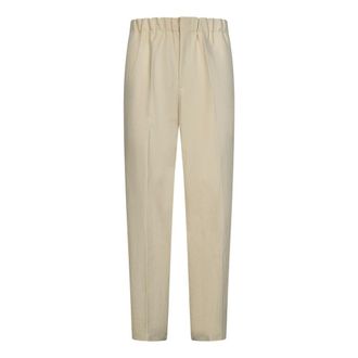 Jil Sander Broeken, Heren, Beige, M, Polyester, Beige Broek voor Stijlvolle Casual Uitjes