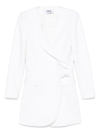 Msgm ruffled tuxedo mini dress - women - Polyester/Viscose/Elastane/Polyester - 42 - White