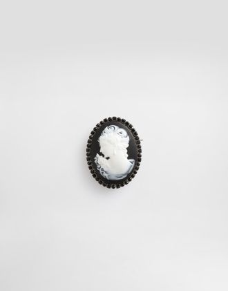 Dolce & Gabbana Oval Cameo Brooch - Man Bijoux Silver Metal Onesize