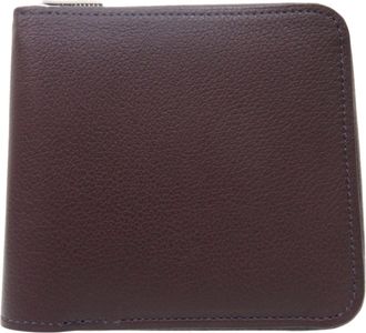 Herm&egrave;s Blue Nuit Bordeaux Wallet (Bi-Fold) (Pre-Owned)