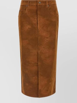 Isabel Marant suede-effect midi pencil skirt