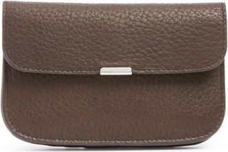 Christophe Lemaire Soft Tab Leather Card Holder in Dark Chocolate at Nordstrom