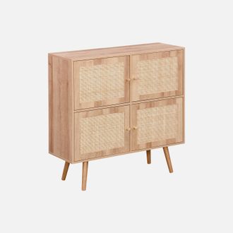 Sweeek C&oacute;moda Infantil Con Efecto Madera De 4 Puertas