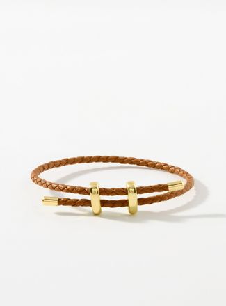 Simons Womens Braided faux-leather bracelet