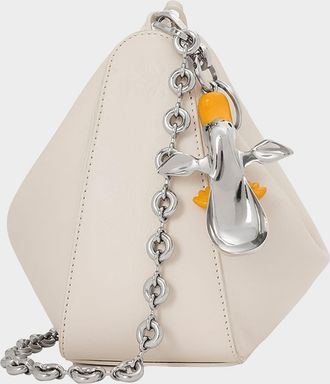 Loewe Donut Chain Shoulder Strap in Stainless Steel