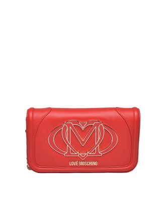 Love Moschino Rectangular Crossbody Bag With Embossed Logo And Chain Strap