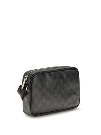 Gucci Mens Mini Essence Classic Shoulder Bag Black Cotton; Linen; Polyurethane