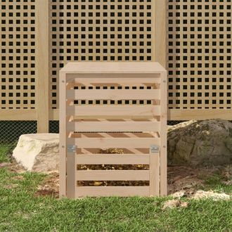 vidaXL Compostador De Madera Maciza De Pino 63,5x63,5x77,5 Cm Vidaxl
