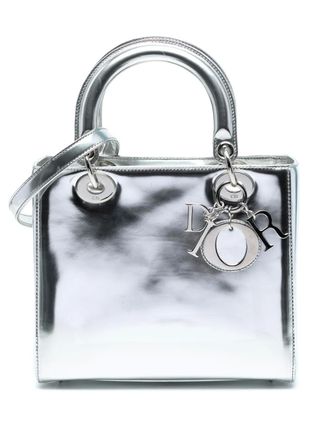 Dior 2013 Medium Metallic Patent Lady Dior satchel - women - Patent Leather - One Size - Silver