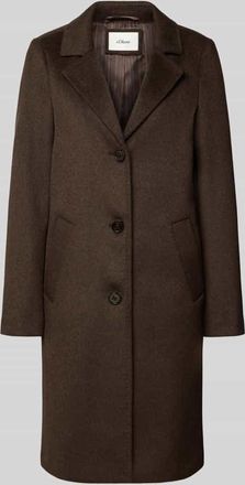 s.Oliver Red Label Regular Fit Mantel mit Woll-Anteil in Dunkelbraun, Größe 34