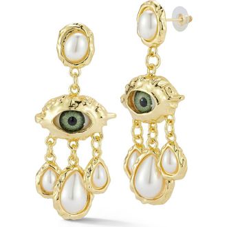 Sphera Milano Evil Eye Drop Earrings in Gold at Nordstrom Rack