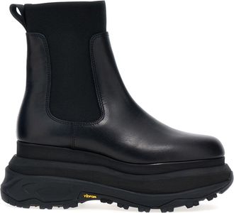 sacai Stivali Chelsea in pelle - Nero