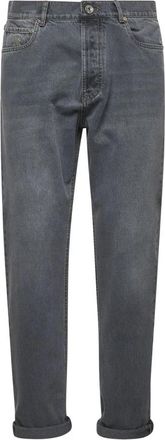 Brunello Cucinelli Grijze Jeans - Heren - Slim Fit Jeans - Grijs - M - Jeans