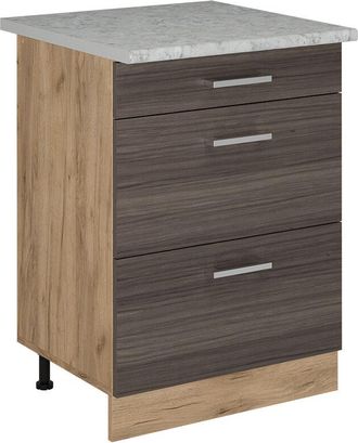 Vicco Mueble Bajo De Cocina R-line, Gris Noble, 60 Cm Et M&aacute;rmol
