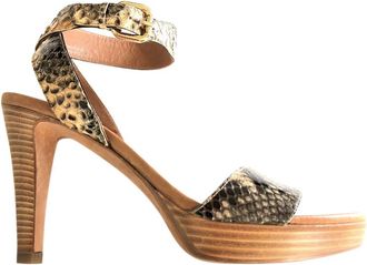 Fratelli Rossetti python-effect leather platform sandals Size 38.5