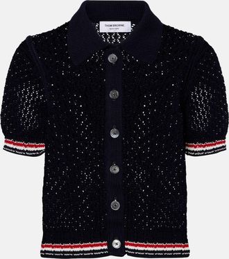 Thom Browne Cardigan in maglia di cotone