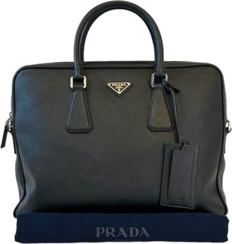 Prada Briefcase Black Leather