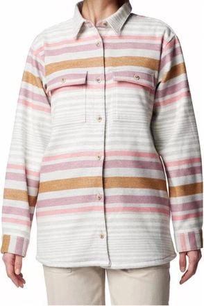 Columbia Blue Point Creek Shirt Jacket Womens Multicolor Striped Collared JAX569