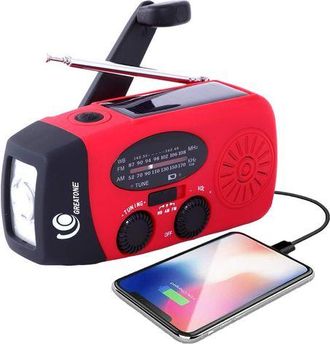 OEM Radio Meteorol&oacute;gica Port&aacute;til De Emergencia Noaa Con Energ&iacute;a Solar Am/fm, Autoalimentada, Para Acampar, Con Linterna Led, Estuche De Carga Port&aacute;til De 