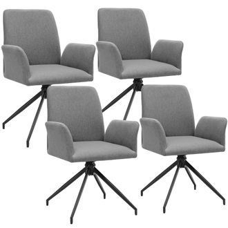 TecTake Swivel Chair Daya Set Of 4 - Anthracite in Dark Grey | Size: 4 Pack