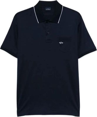 Paul & Shark Perl&eacute; Katoenen Polo met Zak - Heren - Polos - Blauw - 3XL - Katoen - Tops
