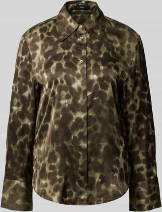 Mango Regular Fit Bluse mit verdeckter Knopfleiste Modell CAMILA in Khaki, Größe XS