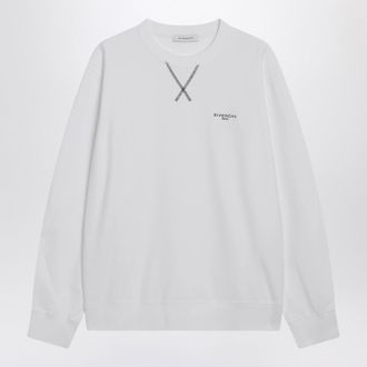 Givenchy White Couture Seam Sweatshirt With Embroidered Logo