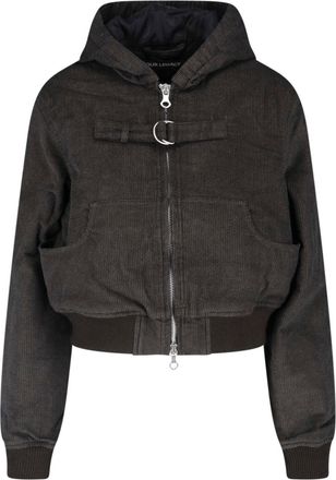 Our Legacy Black Cropped Textured Hooded Jacket