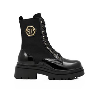 Philipp Plein Stivali Mid Flat Hexagon - - Shoes - Donna - Nero - 37 EU