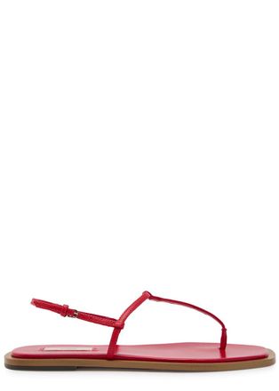 Toteme T-strap Leather Sandals - Red - 40 (IT40/ UK7)