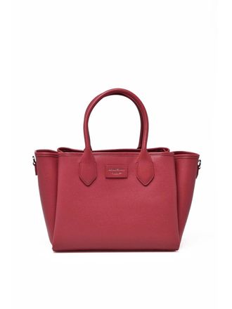 Emporio Armani Red Structured Compartmentalized Polyurethane Tote Bag