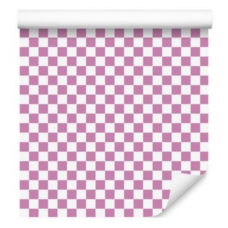 OEM Carta Da Parati A Scacchiera Rosa Cipria, Centro Rosa Cipria 50x1000 Cm
