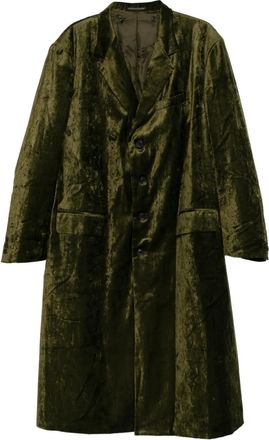 Yohji Yamamoto Cappotto sartoriale in velluto - Verde
